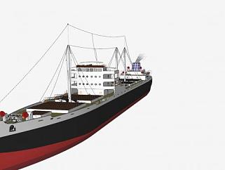 德国大型客货船SU模型下载_sketchup草图大师SKP模型