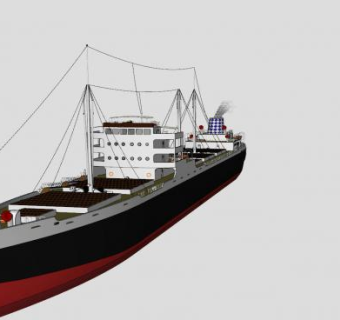 德国大型客货船SU模型下载_sketchup草图大师SKP模型