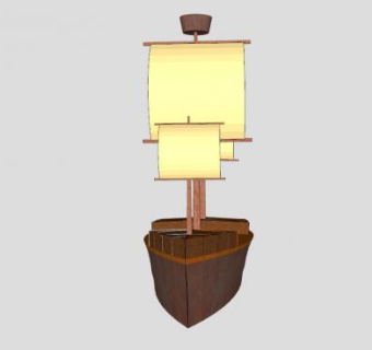 尖头木帆船SU模型下载_sketchup草图大师SKP模型