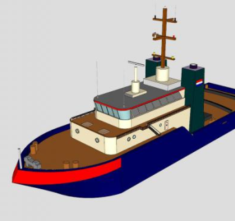 荷兰货船船舶SU模型下载_sketchup草图大师SKP模型