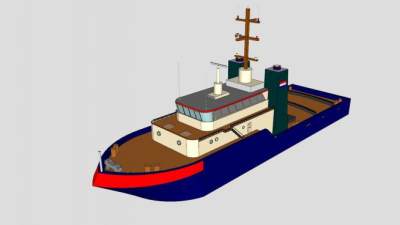 荷兰货船船舶SU模型下载_sketchup草图大师SKP模型