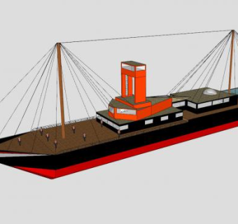 小型游船SU模型下载_sketchup草图大师SKP模型
