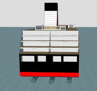 多层客运渡轮SU模型下载_sketchup草图大师SKP模型