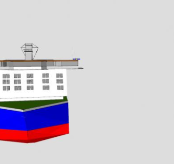 芬兰客货船SU模型下载_sketchup草图大师SKP模型