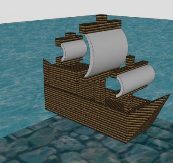 简易三桅木帆船SU模型下载_sketchup草图大师SKP模型