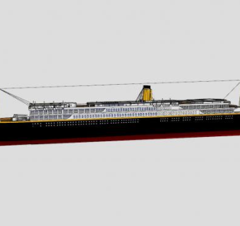 中型远洋邮轮SU模型下载_sketchup草图大师SKP模型
