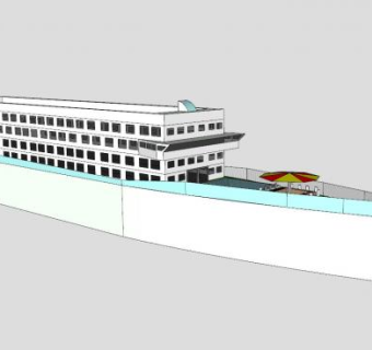度假邮轮SU模型下载_sketchup草图大师SKP模型