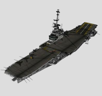 克里蒙梭级航空母舰SU模型下载_sketchup草图大师SKP模型