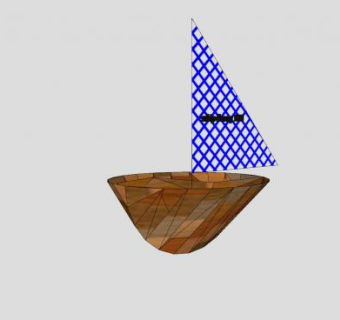 简易小木船SU模型下载_sketchup草图大师SKP模型
