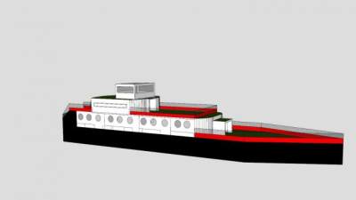 小型度假邮轮SU模型下载_sketchup草图大师SKP模型