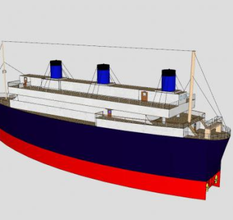 大型出行客轮SU模型下载_sketchup草图大师SKP模型