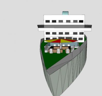 中型豪华邮轮SU模型下载_sketchup草图大师SKP模型