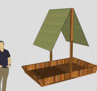 简陋沙船SU模型下载_sketchup草图大师SKP模型