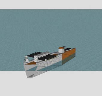 简易战列舰SU模型下载_sketchup草图大师SKP模型