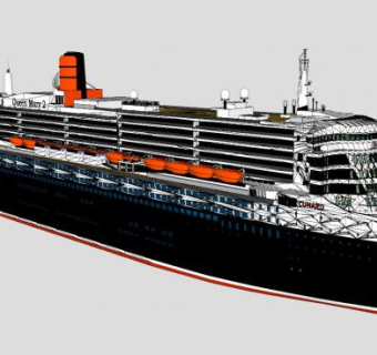 玛丽女王二号豪华邮轮SU模型下载_sketchup草图大师SKP模型