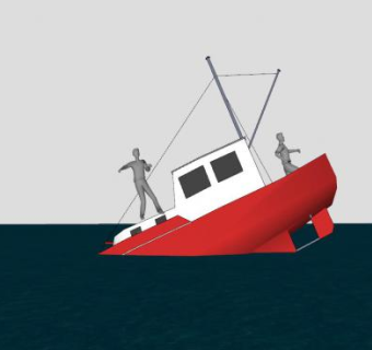 沉船事故SU模型下载_sketchup草图大师SKP模型