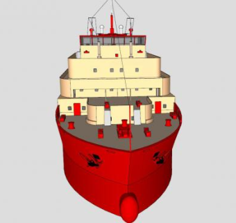 红色救援船SU模型下载_sketchup草图大师SKP模型