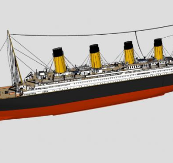泰坦尼克号邮轮SU模型下载_sketchup草图大师SKP模型