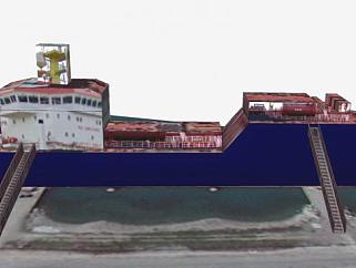 船坞的货轮SU模型下载_sketchup草图大师SKP模型