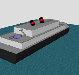 敞露甲板型游艇SU模型下载_sketchup草图大师SKP模型