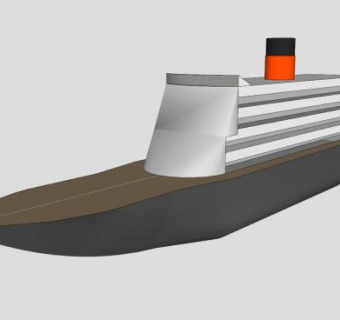 小型游轮船舶SU模型下载_sketchup草图大师SKP模型