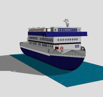 小型渡船SU模型下载_sketchup草图大师SKP模型