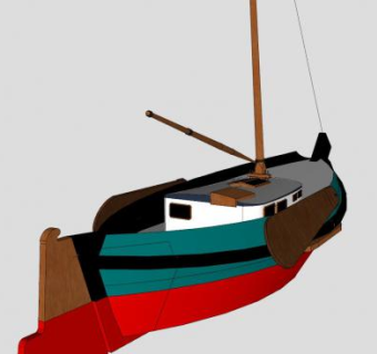 钓鱼帆船SU模型下载_sketchup草图大师SKP模型