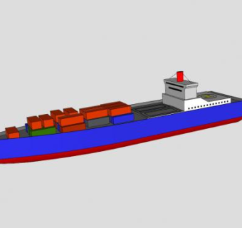 集装箱货轮SU模型下载_sketchup草图大师SKP模型