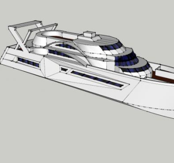 豪华小型游艇SU模型下载_sketchup草图大师SKP模型