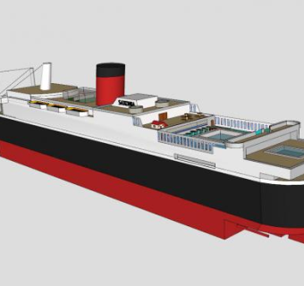 丘纳德客轮SU模型下载_sketchup草图大师SKP模型