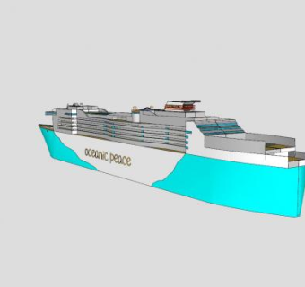 海洋和平号邮轮SU模型下载_sketchup草图大师SKP模型
