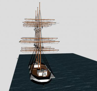 商运帆船SU模型下载_sketchup草图大师SKP模型