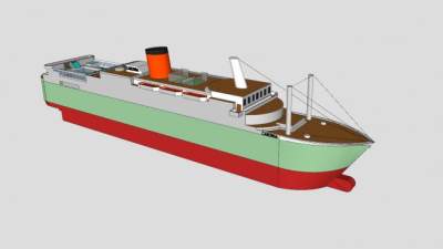 卡洛尼亚2号邮轮SU模型下载_sketchup草图大师SKP模型