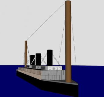 简易货轮模架SU模型下载_sketchup草图大师SKP模型