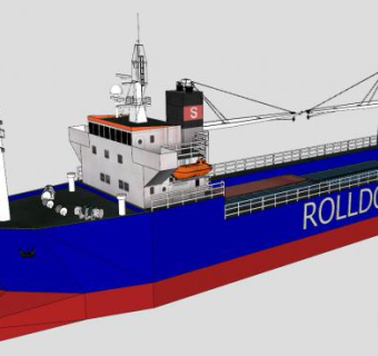 半潜式重吊滚装船SU模型下载_sketchup草图大师SKP模型