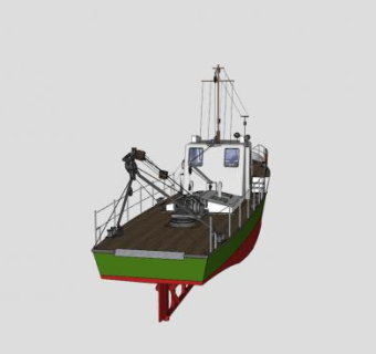 作业船SU模型下载_sketchup草图大师SKP模型