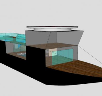 简易快艇SU模型下载_sketchup草图大师SKP模型