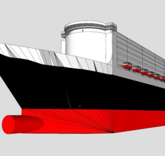玛丽女王二号邮轮SU模型下载_sketchup草图大师SKP模型