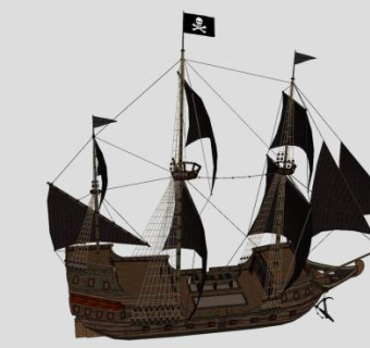 海盗多桅帆船SU模型下载_sketchup草图大师SKP模型