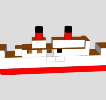 大型船SU模型下载_sketchup草图大师SKP模型