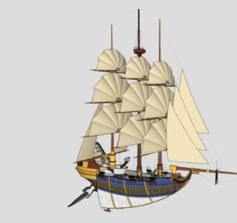 天空帆船SU模型下载_sketchup草图大师SKP模型