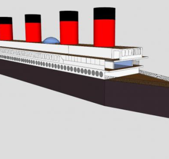 大型休闲度假邮轮SU模型下载_sketchup草图大师SKP模型