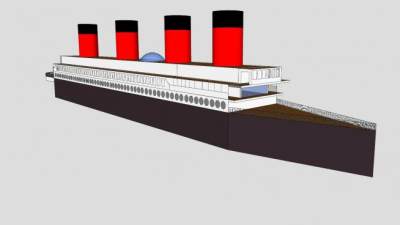 大型休闲度假邮轮SU模型下载_sketchup草图大师SKP模型