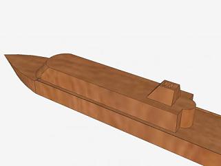小型木船SU模型下载_sketchup草图大师SKP模型