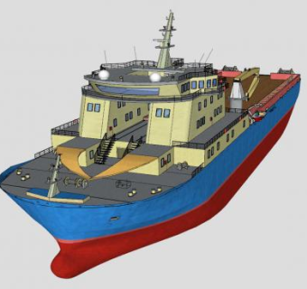 大型商用货船SU模型下载_sketchup草图大师SKP模型