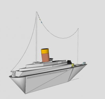 航行轮船SU模型下载_sketchup草图大师SKP模型