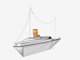 航行轮船SU模型下载_sketchup草图大师SKP模型