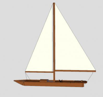 单桅木帆船SU模型下载_sketchup草图大师SKP模型