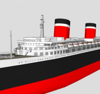 大西洋号邮轮SU模型下载_sketchup草图大师SKP模型