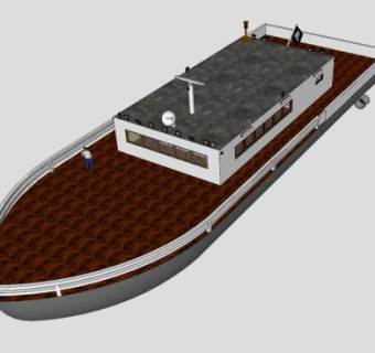 海盗船艇SU模型下载_sketchup草图大师SKP模型